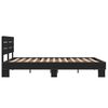 vidaXL Bed Frame Black Engineered wood, metal 55.1x78.7 in Modern