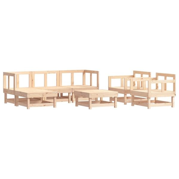 vidaXL Garden Lounge Set Natural wood Solid pine wood Modular Modular