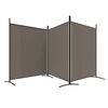 vidaXL 3-Panel Room Divider Anthracite 206.7"x70.9" Fabric