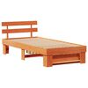 vidaXL Bed Frame Wax Brown 35.43 x 78.74 in Solid Pine Wood