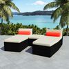 vidaXL 5 Piece Patio Lounge Set with Cushions Poly Rattan Black