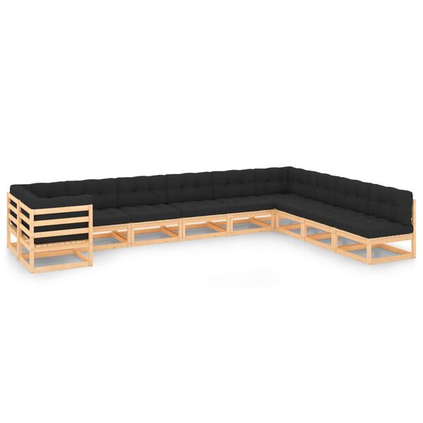 vidaXL Garden Lounge Set Anthracite Solid Pinewood Modular