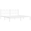 vidaXL Bed Frame White Steel Full Bed Frame Rectangular Modern