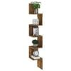 vidaXL Wall Corner Shelf Smoked oak Engineered wood Large Wall mounting