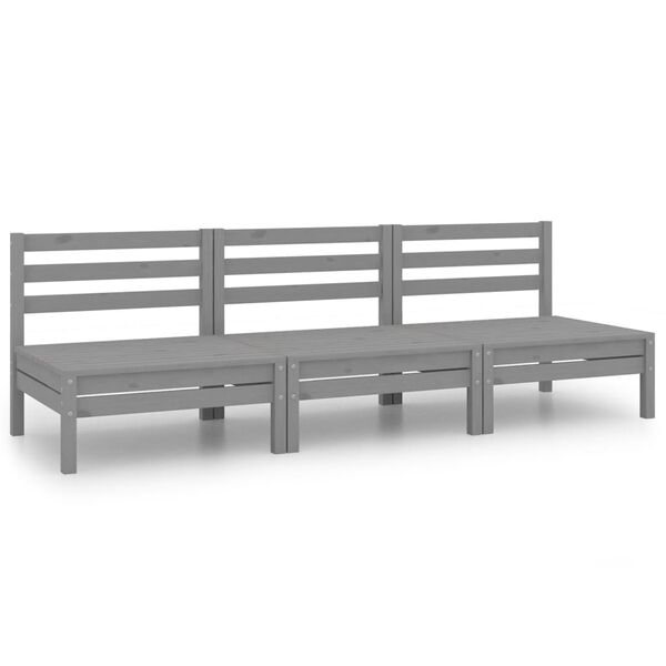vidaXL Garden Lounge Set Grey Solid Pinewood Medium Modular