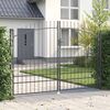 vidaXL Garden Gate with Lock Gray 78.7" x 118.1" Steel