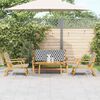 vidaXL Garden Chairs with Table 4 pcs Black 35.4" x 17.7" x 15.7