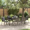 vidaXL Garden Dining Set with Cushion 7 pcs Grey Poly Rattan