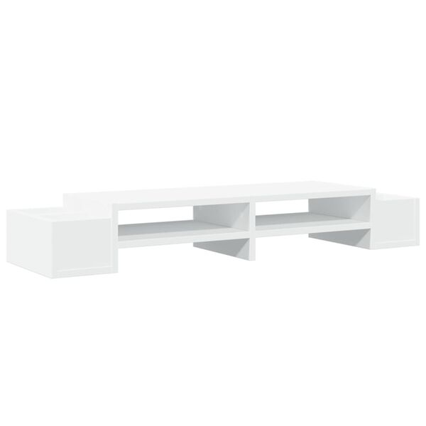 vidaXL Monitor Stand with Storage White 39.4x10.6x5.9" Engineered Wood