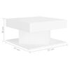 vidaXL Coffee Table White Engineered wood 22.4 x 22.4 x 11.8 in