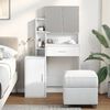vidaXL Dressing Table White Engineered wood, glass 31.5 x 13.8 x 52.0 in
