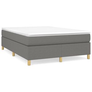 vidaXL Bed Frame Dark Gray 100% polyester fabric, plywood, engineered wood
