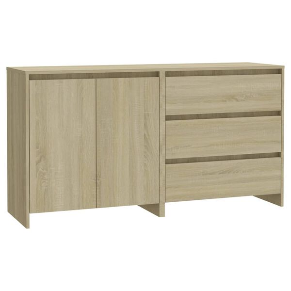 vidaXL Sideboard Set of 2 Sonoma oak Engineered wood Medium Storage