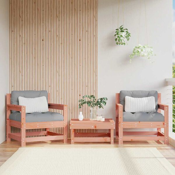vidaXL Garden Chair Grey Solid Douglas Fir Wood Medium Modular
