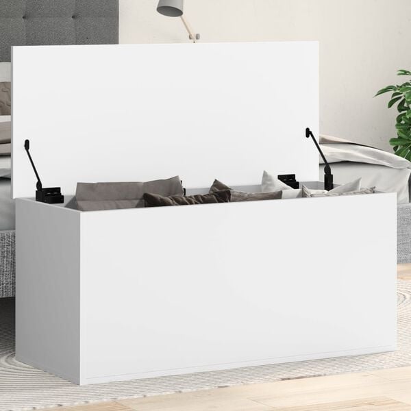 vidaXL Storage Box White Engineered Wood Medium Storage Box