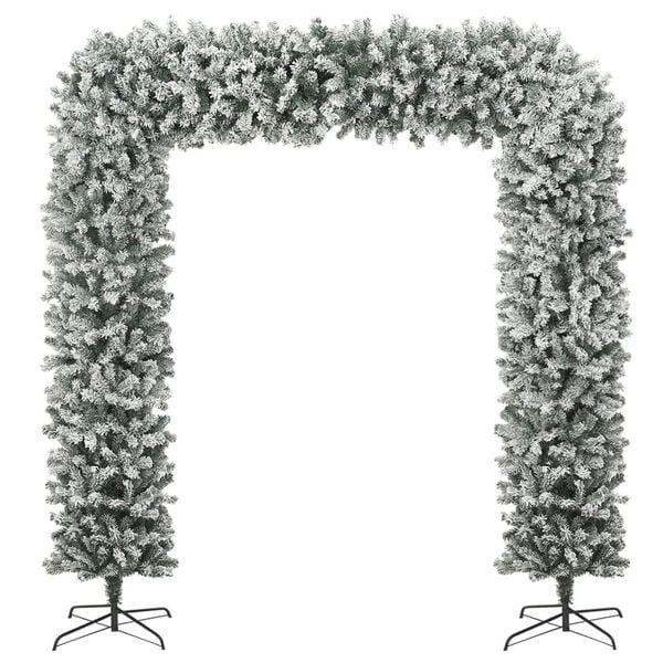 vidaXL Christmas Tree Arch White and green PVC and steel Large