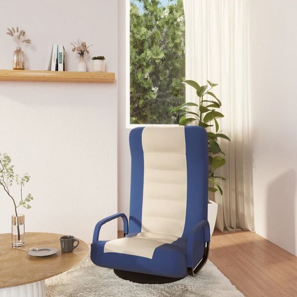 vidaXL Floor Chair Blue and cream Fabric (100% polyester), metal, foam