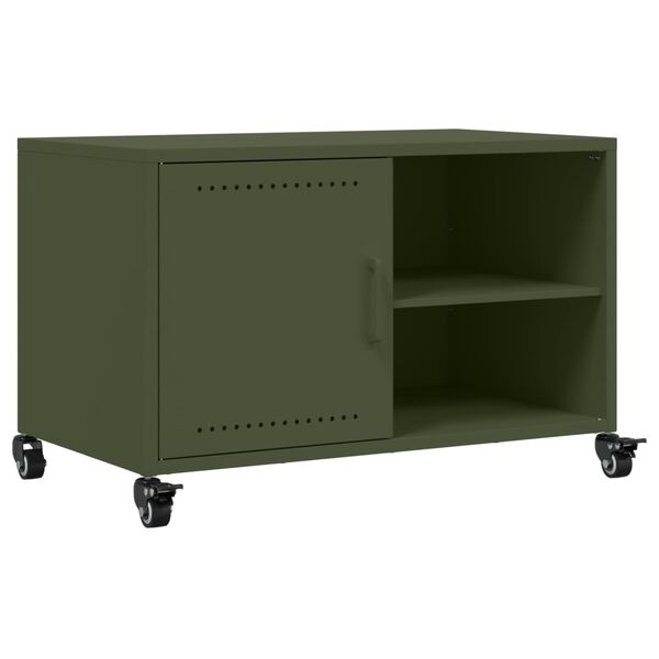 vidaXL TV Cabinet Olive Green Cold-rolled steel Small Storage