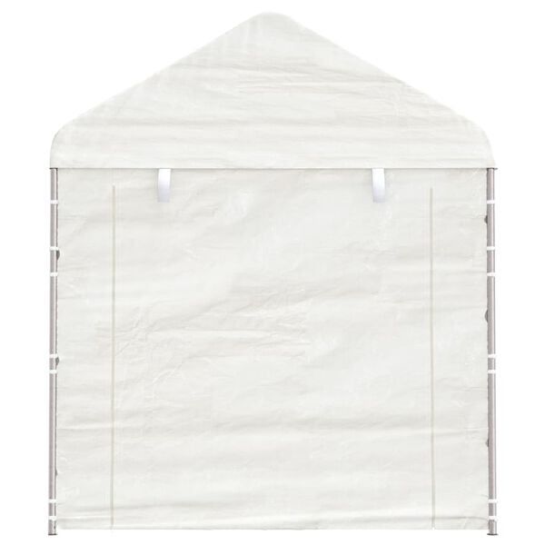 vidaXL Gazebo With Roof White Polyethylene (PE), Galvanized Steel Large