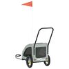 vidaXL Pet Bike Trailer Grey Oxford Fabric and Iron Foldable