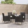 vidaXL Garden Bistro Set Black, Cream White