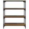 vidaXL Book Cabinet Brown oak Engineered wood, steel 31.5x13.0x39.4 in