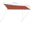 vidaXL Awning Orange and Brown Steel, 100% polyester with PA coating Large