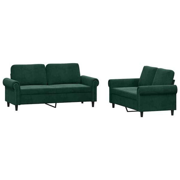 vidaXL Sofa Set Dark Green