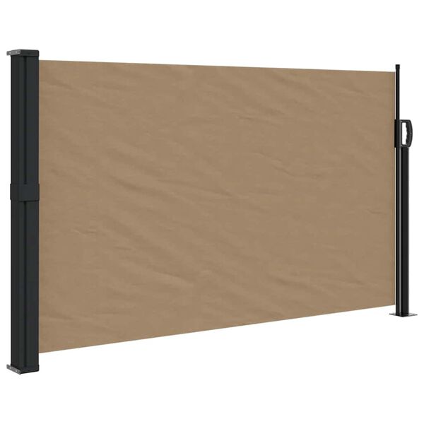 vidaXL Retractable Side Awning Taupe 100% polyester with PU coating Large