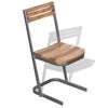 vidaXL Dining Chairs 2 pcs Solid Teak Wood