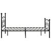 vidaXL Bed Frame Black Metal, Plywood Full Modern Bed Frame
