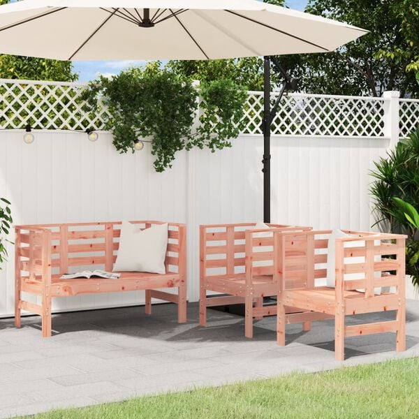 vidaXL Garden Lounge Set Natural Wood Solid Douglas wood Medium Durable