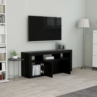 vidaXL TV Cabinet Black 47.2"x11.8"x19.7" Engineered Wood
