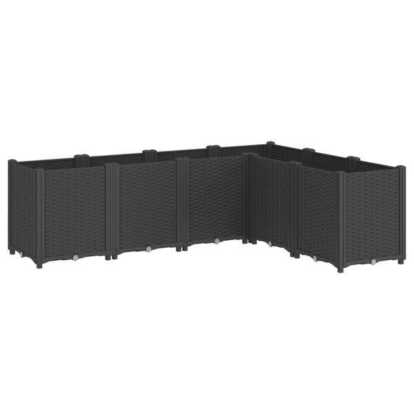 vidaXL Garden Planter Black Polypropylene Large Modular Garden Planter