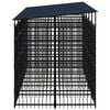vidaXL Dog Kennel Black Powder-coated steel Large Dog Kennel