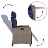 vidaXL Reclining Garden Chair Grey, Navy Blue