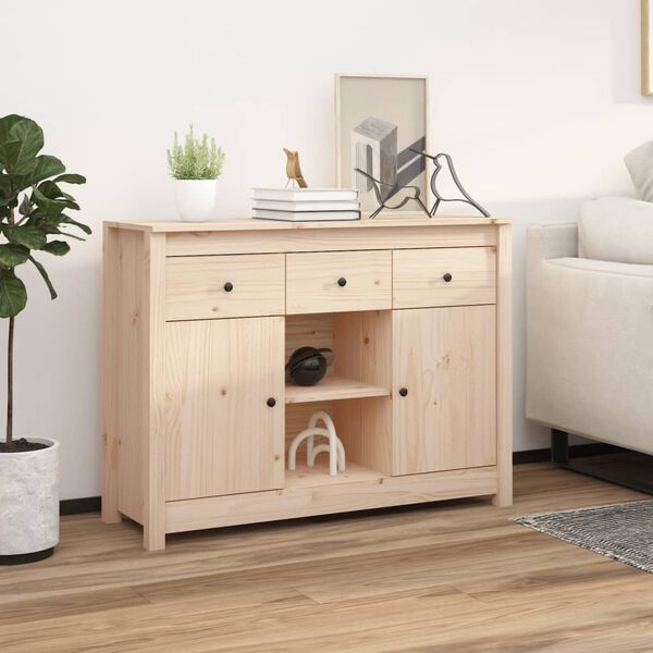vidaXL Sideboard Natural Pine Solid pine wood Medium Sideboard