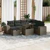 vidaXL Garden Sofa Set Grey with Dark Grey Cushions