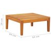 vidaXL Garden Table Brown Solid Acacia Wood 25.2 x 25.2 in Durable