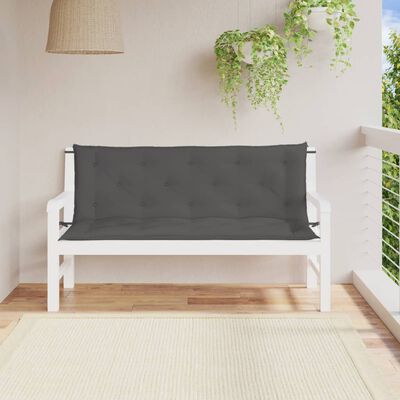 vidaXL Garden Bench Cushions 2pcs Anthracite 59.1"x19.7"x2.8" Oxford Fabric