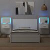 vidaXL Bed Headboard With Cabinet White Engineered Wood 47.2 in