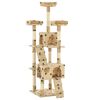 vidaXL Cat Tree Beige with paw prints Particle board Extra Tall Cat Tree