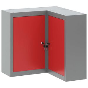 vidaXL Tool Cabinet Red and gray 55 x 55 x 55 cm Powder-coated steel