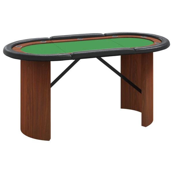 vidaXL Poker Table Green Engineered wood Medium Cup Holders