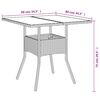 vidaXL Garden Table Black Poly Rattan, tempered glass, powder-coated steel