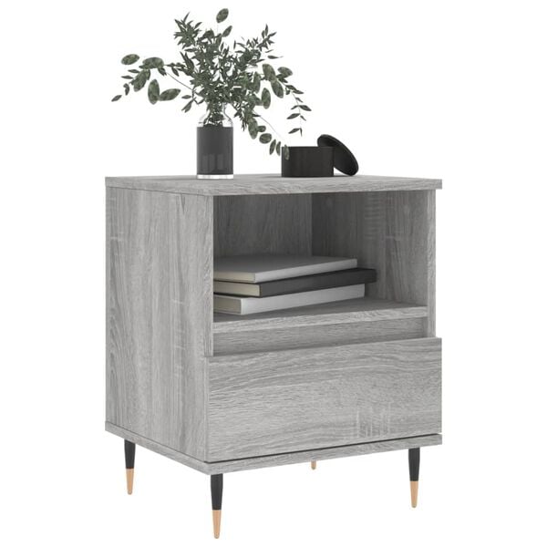 vidaXL Bedside Cabinet Gray Sonoma Engineered wood Medium