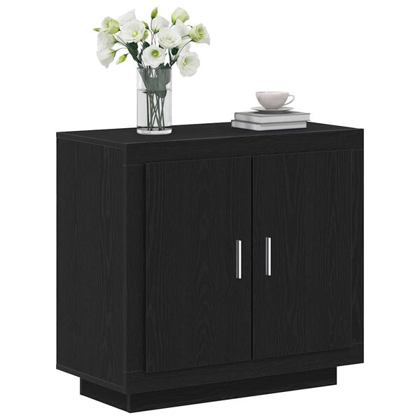 vidaXL Sideboard Black Oak 31.50 x 15.75 x 29.53 in Engineered Wood