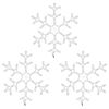 vidaXL Christmas Snowflake Figure Set of 3 Warm White PVC, Steel 23.2 in