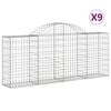 vidaXL Gabion Basket Set of 9 Silver Galvanized Iron