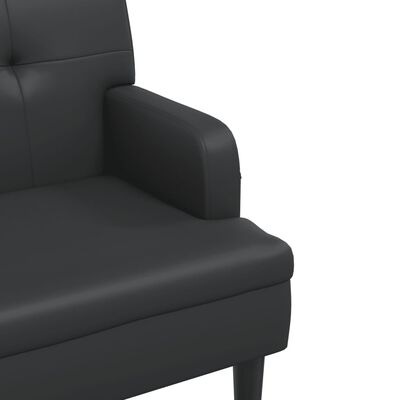 vidaXL Bench with Backrest Black 44.1"x25.8"x29.5" Faux Leather